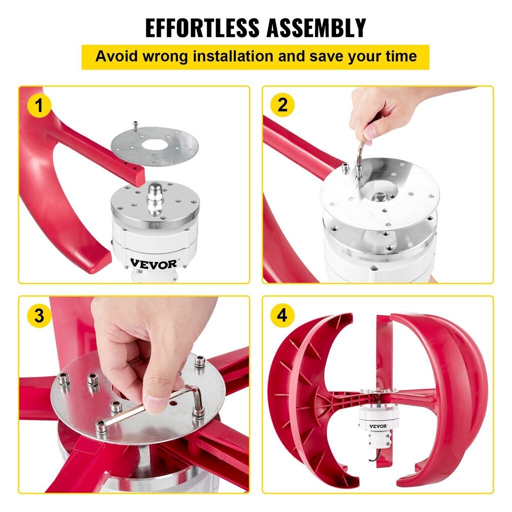 Vertikaalne tuulegeneraator, generaator Vevor 12V, 100W hind ja info | Generaatorid | kaup24.ee