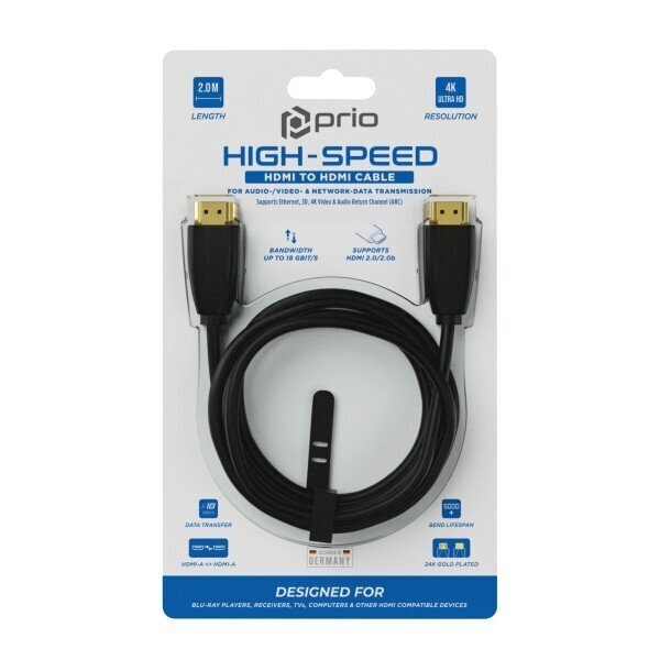 Prio HDMI, 2 m hind ja info | Kaablid ja juhtmed | kaup24.ee