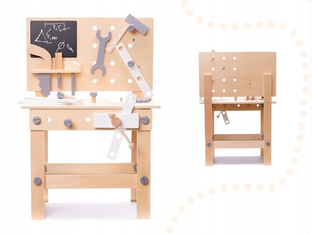 Puidust töötoalaud koos tööriistadega lastele KX6281 цена и информация | Poiste mänguasjad | kaup24.ee