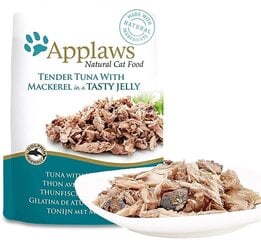 Applaws Cat Pouch Jelly koos tuunikala ja makrelliga, 16x70 g hind ja info | Konservid kassidele | kaup24.ee