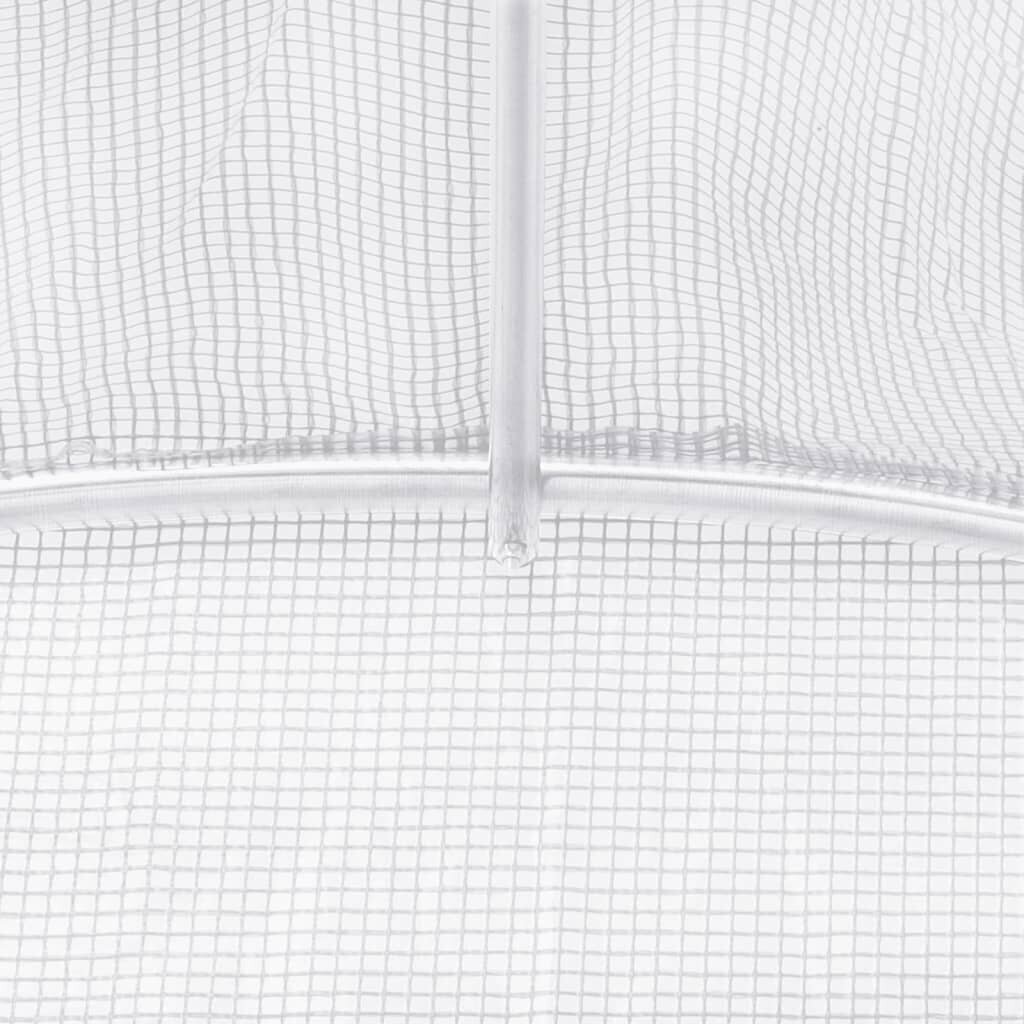 vidaXL kasvuhoone terasraamiga, valge, 32 m², 8x4x2 m hind ja info | Kasvuhooned | kaup24.ee