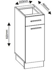 Кухонный шкаф с выдвижным ящиком  GRETA 30N1D1S 300x460x820 цена и информация | Кухонные шкафчики | kaup24.ee