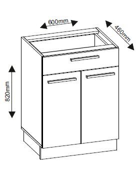 Sahtliga köögikapp Greta 60N1D1S 600x460x820 цена и информация | Köögikapid | kaup24.ee