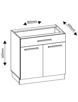 Sahtliga köögikapp Greta 80N1D1S 800x460x820 hind ja info | Köögikapid | kaup24.ee