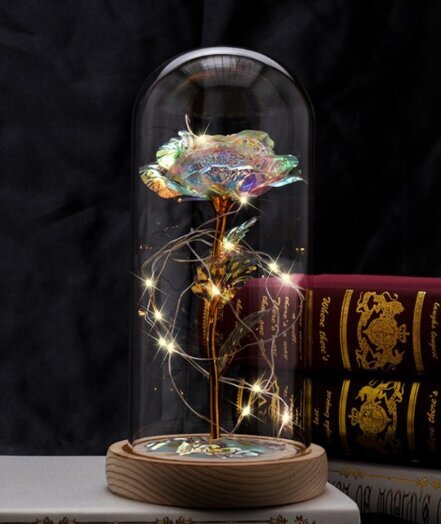 LED Kristallroos kuplis 21 cm цена и информация | Uinuvad roosid, taimed | kaup24.ee