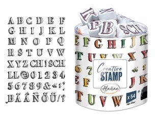 Templite komplekt Aladine Creative Stamp 54tk Letter Sketch + templipadi must цена и информация | Принадлежности для рисования, лепки | kaup24.ee