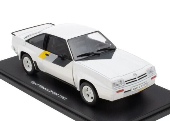 Opel Manta B 400 – 1981 White 24P003 Hachette 1:24 цена и информация | Mudelautode kollektsioneerimine | kaup24.ee