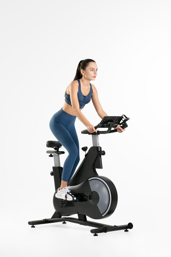 OVICX Spinning jalgratas, magnetiline Q210B must, bluetooth, app hind ja info | Velotrenažöörid | kaup24.ee