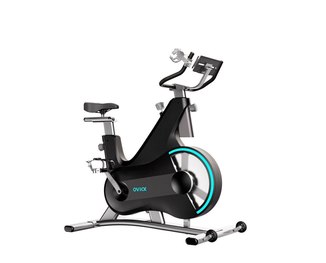 OVICX Spinning jalgratas, magnetiline Q210B must, bluetooth, app hind ja info | Velotrenažöörid | kaup24.ee