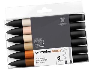 Alkoholi baasil markerite komplekt W&N Promarker Brush, 6tk Skin Tones hind ja info | Kunstitarbed, voolimise tarvikud | kaup24.ee