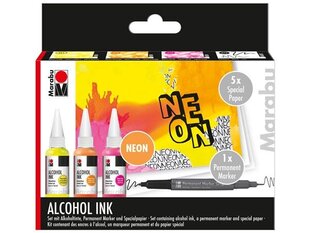 Alkoholitindi komplekt Marabu Neon hind ja info | Kunstitarbed, voolimise tarvikud | kaup24.ee