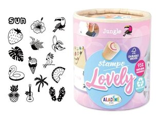 Templite komplekt Aladine Stampo Lovely 15tk Tropical + must templipadi цена и информация | Принадлежности для рисования, лепки | kaup24.ee