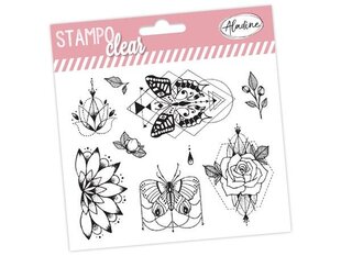 Templite komplekt silikoonist Aladine Stampo Clear 9tk Butterfly Flowers blistril hind ja info | Kunstitarbed, voolimise tarvikud | kaup24.ee