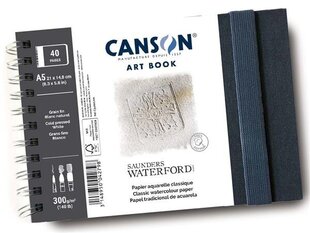 Akvarellplokk Art Book Saunders Waterford 21x14.8cm/300g 20 lehte spiraal kõvakaas hind ja info | Vihikud, märkmikud ja paberikaubad | kaup24.ee