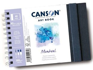 Akvarellplokk Art Book Montval 14.8x21cm/300g 24 lehte spiraal kõvakaas kummiga hind ja info | Vihikud, märkmikud ja paberikaubad | kaup24.ee
