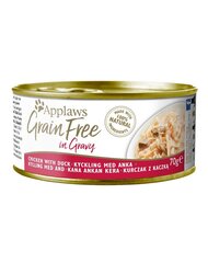 Applaws Cat Tin Grain Free с курицей и уткой, 12x (6x70 г) цена и информация | Кошачьи консервы | kaup24.ee