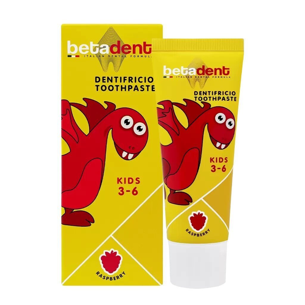 Hambapasta Betadent Kids Raspberry lastele vanuses 3-6 aastat, 75 ml hind ja info | Suuhügieen | kaup24.ee