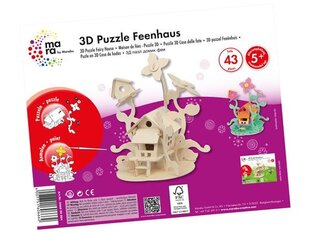 3D puzzle puidust Marabu Kids Fairy House 43 osa цена и информация | Пазлы | kaup24.ee