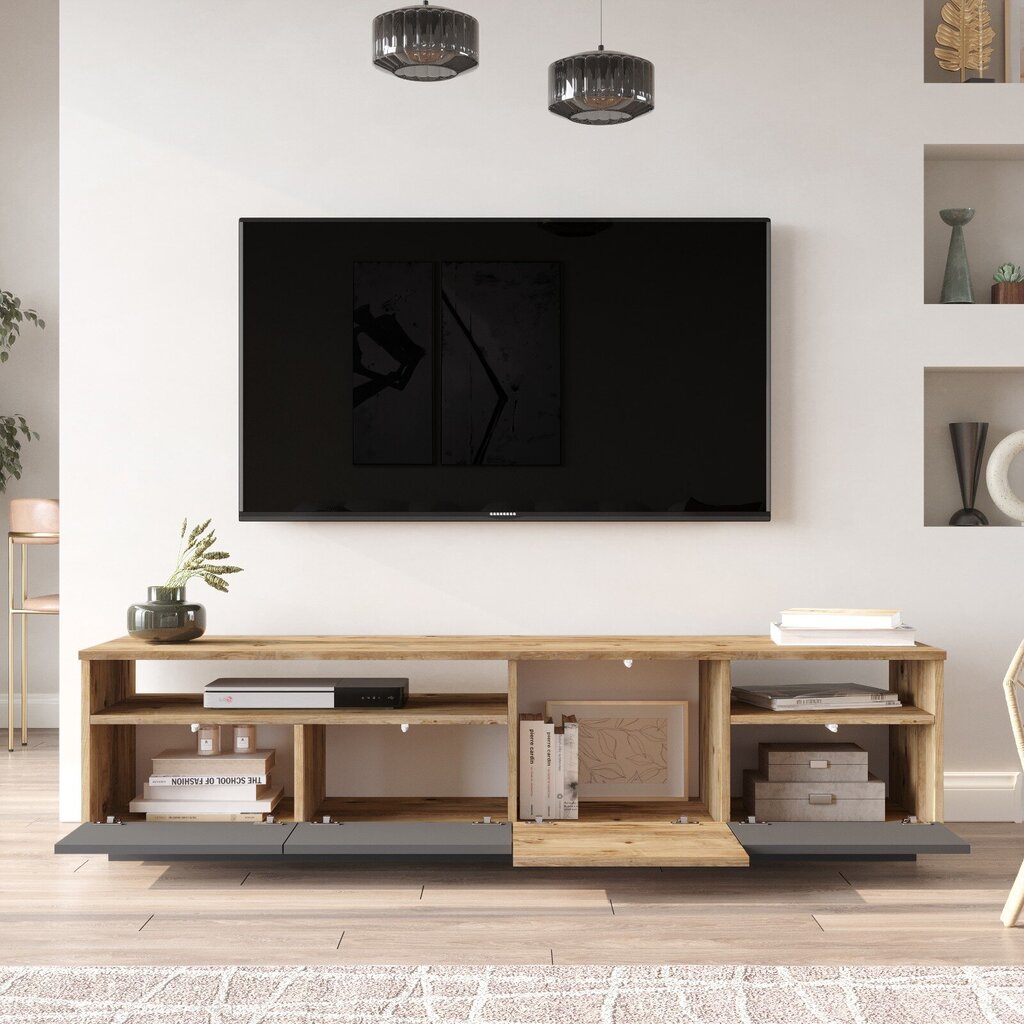 TV alus 180cm x 44,6cm x44,5cm, must hind ja info | TV alused | kaup24.ee