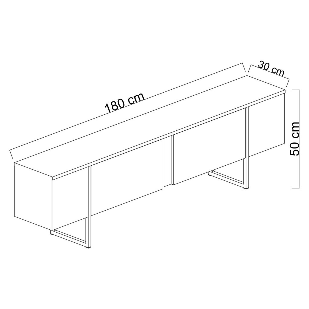 TV alus 180cm x 30cm x 50cm must цена и информация | TV alused | kaup24.ee