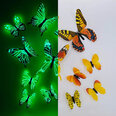 Флуоресцентные наклейки Бабочки 3D, 12 шт.