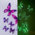 Флуоресцентные наклейки Бабочки 3D, 12 шт.