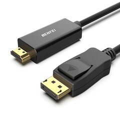 Benfei Displayport на кабеле HDMI, 1,83 м DisplayPort (DP) на кабеле HDMI, совместимый с Lenovo, Dell, HP, ASU и другими брендами цена и информация | Кабели и провода | kaup24.ee