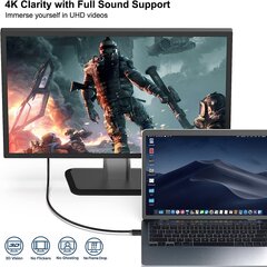 USB C на кабеле HDMI 4K, Benfei Type C до HDMI 1,8 млн. UHD Cable (Thunderbolt 3 Copateable) для Macbook Pro 2018/2017, MacBook Air/iPad Pro 2018, Samsung Galaxy S10/S9, Surface Book 2 и т. Д. цена и информация | Кабели и провода | kaup24.ee