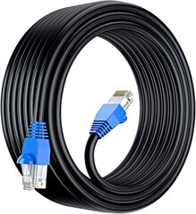 Mutecpower Cat6 50 м Внешнее использование водонепроницаемой - CCA - Сетевой кабель Ethernet - 250 МГц - черный - 50 метров с кабельными галстуками цена и информация | Кабели и провода | kaup24.ee