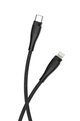 Maxlife MXUC-08 cable USB-C - Lightning 1,0 m 27W black nylon цена и информация | Кабели и провода | kaup24.ee