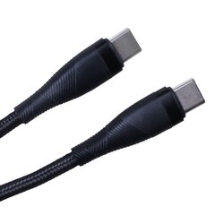 Maxlife MXUC-08 cable USB-C - USB-C 1,0 m 100W black nylon цена и информация | Кабели и провода | kaup24.ee