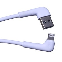Maxlife MXUC-09 angle cable USB - Lightning 1,0 m 2,4A white цена и информация | Кабели и провода | kaup24.ee