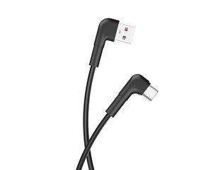 Maxlife MXUC-09 angle cable USB - USB-C 1,0 m 3A black цена и информация | Кабели и провода | kaup24.ee