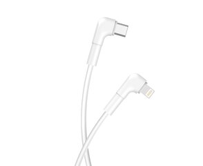 Maxlife MXUC-09 angle cable USB-C - Lightning 1,0 m 27W white цена и информация | Кабели и провода | kaup24.ee