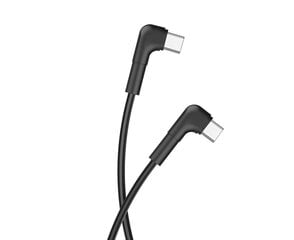 Maxlife MXUC-08 cable USB-C - USB-C 1,0 m 100W black nylon цена и информация | Кабели и провода | kaup24.ee