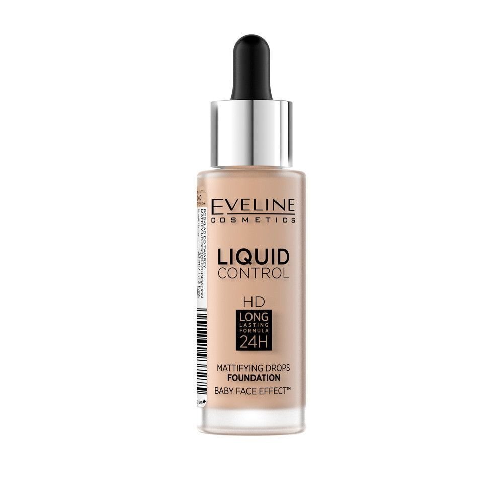 Jumestuskreem Eveline Liquid Control HD Mattifying Drops 020 Rose Beige 32 ml hind ja info | Jumestuskreemid, puudrid | kaup24.ee