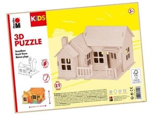3D puzzle puidust Marabu Kids Beach House, 27 osa hind ja info | Pusled | kaup24.ee