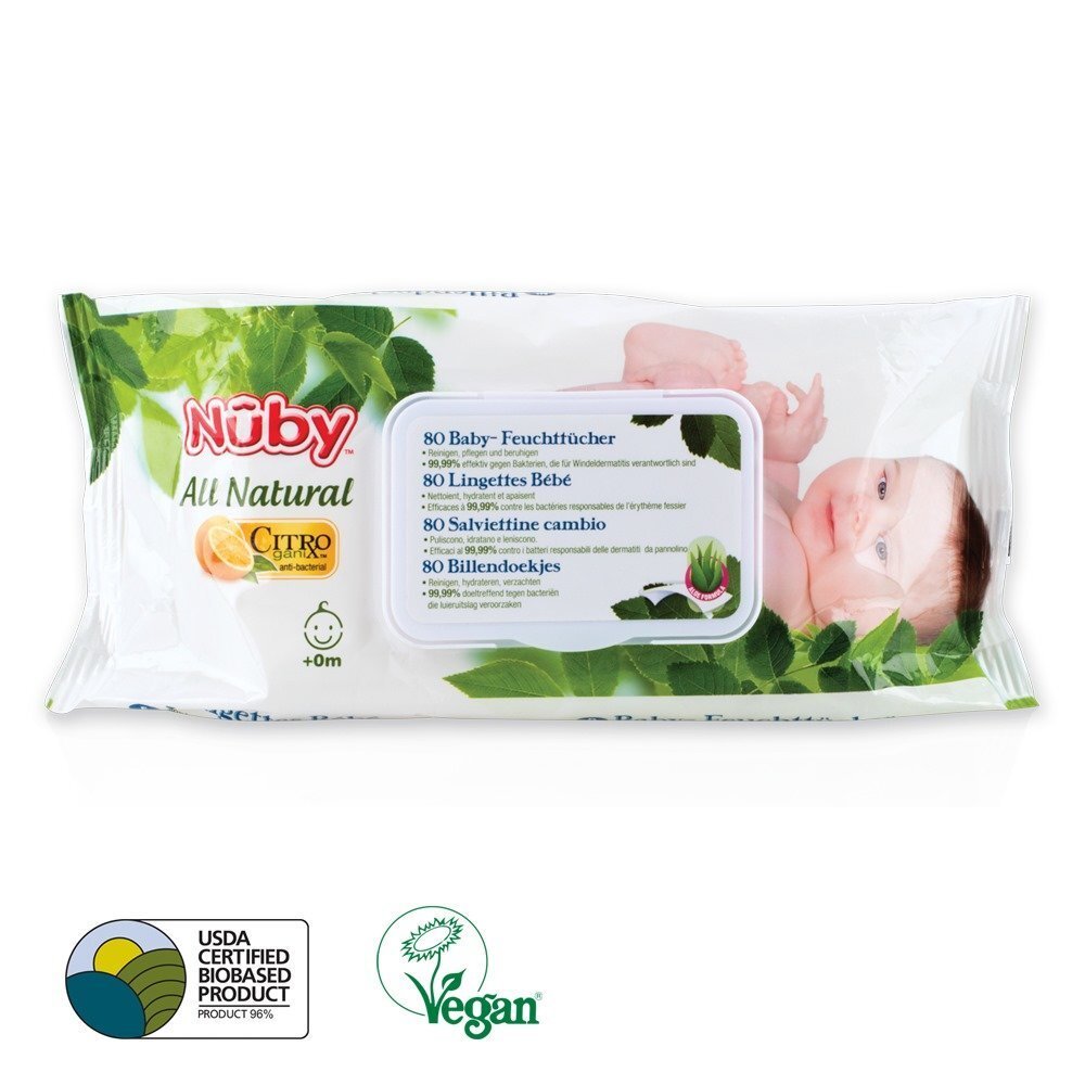 Niisked salvrätikud imikutele Nuby Citroganix 80 tk hind ja info | Laste ja ema kosmeetika | kaup24.ee