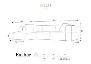 Диван Milo Caso Esther, 305x174x78 см, фиолетовый цвет цена и информация | Диваны | kaup24.ee