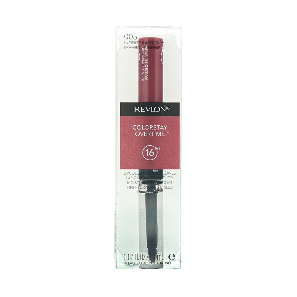 Vedel huulevärv Revlon ColorStay Over Time + huulevärvi fikseerija 005 Infinite Raspberry 2+2 ml цена и информация | Huulepulgad, -läiked, -palsamid, vaseliin | kaup24.ee