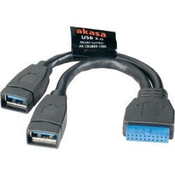 Kaabel USB Akasa Adapter USB 3.0 - USB 3.0 - 15cm AK-CBUB09-15BK цена и информация | Mobiiltelefonide kaablid | kaup24.ee
