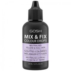 Tooniv meigivahend kollaste ja teiste näotoonide katmiseks Gosh Mix & Fix Colour Drops, 003 Purple, 30 ml hind ja info | Jumestuskreemid, puudrid | kaup24.ee