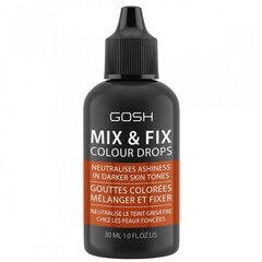 Toniseeriv jumestuskreem neutraliseerib tumedad plekid Gosh Mix & Fix Colour Drops, 005 Masala, 30 ml hind ja info | Jumestuskreemid, puudrid | kaup24.ee