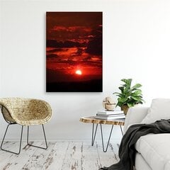 Seinapilt Punane päikeseloojang цена и информация | Картины, живопись | kaup24.ee