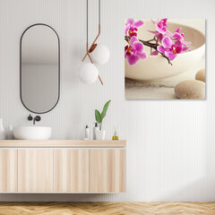 Принт холста, розовые орхидеи в миске 39,99 цена и информация | Картины, живопись | kaup24.ee