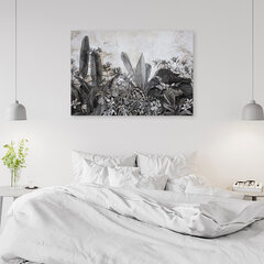 Принт холста, черно -белые листья на бетонном фоне 59,99 цена и информация | Картины, живопись | kaup24.ee