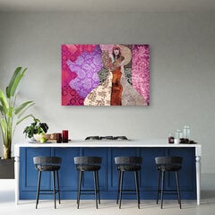 Принт холста, женщина на декоративном фоне 79,99 цена и информация | Картины, живопись | kaup24.ee