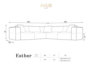 Diivan Milo Casa Esther, 285x285x78 cm, punane цена и информация | Диваны | kaup24.ee