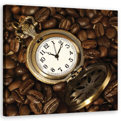 Принт холста, часы и кофейные зерна 29,99 цена и информация | Картины, живопись | kaup24.ee