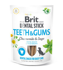 Brit Dental Stick Teeth & Gums Жевательные палочки для собак 7 шт 251г цена и информация | Лакомства для собак | kaup24.ee